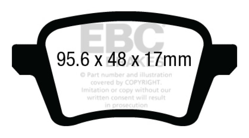 وسادات الفرامل الخلفية Greenstuff لسيارة Fiat 500L 1.4 Turbo EBC 13+