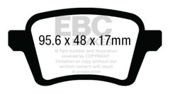 وسادات الفرامل الخلفية Greenstuff لسيارة Fiat 500L 1.4 Turbo EBC 13+