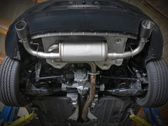 عادم خلفي للمحور مصنوع من مادة 304 SS مقاس 3 إلى 2-1/2 بوصة لسيارة Mazda 3 L4 2.5L من طراز aFe 19-22 مع طرف من ألياف الكربون