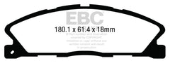 وسادات الفرامل الأمامية EBC 13+ Ford Taurus 3.5 Twin Turbo SHO Redstuff