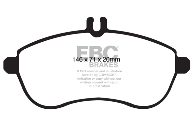 وسادات الفرامل الأمامية من Redstuff لسيارة Mercedes-Benz C250 (W204) 1.8 Turbo EBC 12-14