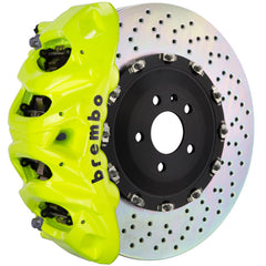 بريمبو 02-08 G500/03-04 G55/09-18 G550 Fr GT BBK 8Piston Cast 412x38 2pc Rotor Drilled-Fluo. أصفر