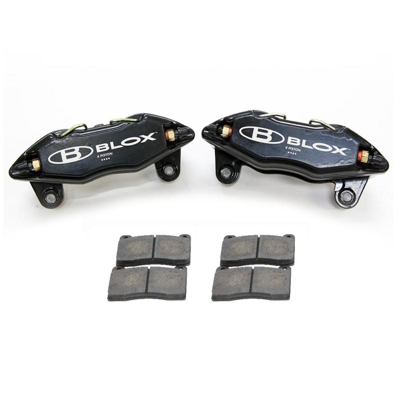 فرامل ووسادات BLOX Racing مزورة بأربعة مكابس (تلائم أقراص هوندا/أكورا مقاس 262 مم)