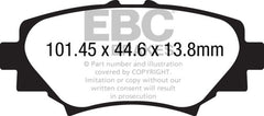 وسادات الفرامل الخلفية من Redstuff لسيارة Mazda 3 2.0 (صنع في اليابان) EBC 14+