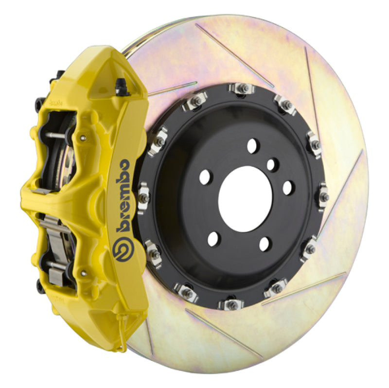 إطارات Brembo 10-19 Ghost Front GT BBK 6 Piston Cast 411x34 2pc Rotor Sloted Type 1-أصفر