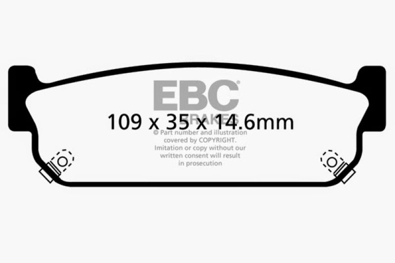 وسادات الفرامل الخلفية من Yellowstuff لسيارة Infiniti J30 3.0 EBC 93-97