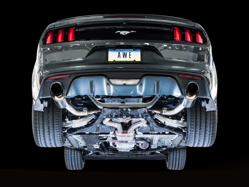 نظام عادم AWE Tuning S550 Mustang EcoBoost Axle-back - Touring Edition (أطراف باللون الأسود الماسي)
