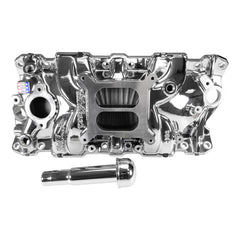 Edelbrock Chevy SB Performer EPS Intake Manifold w/ Oil Fill Tube - Chrome Plasma