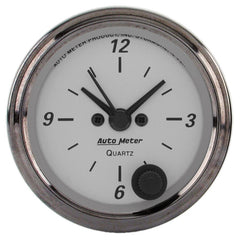 AutoMeter American Platinum Series 2.0625in Clock 12 Hour Analog