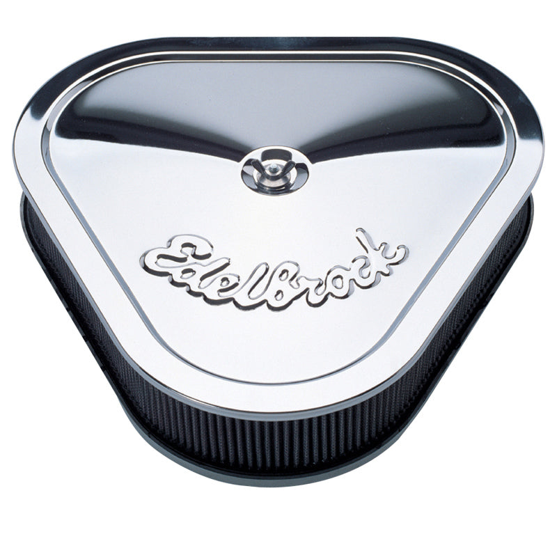 منظف ​​الهواء Edelbrock Pro-Flo Series ذو السطح الفولاذي المثلث مقاس 14 125 بوصة × 13 375 بوصة × 3 5 بوصة من الكروم