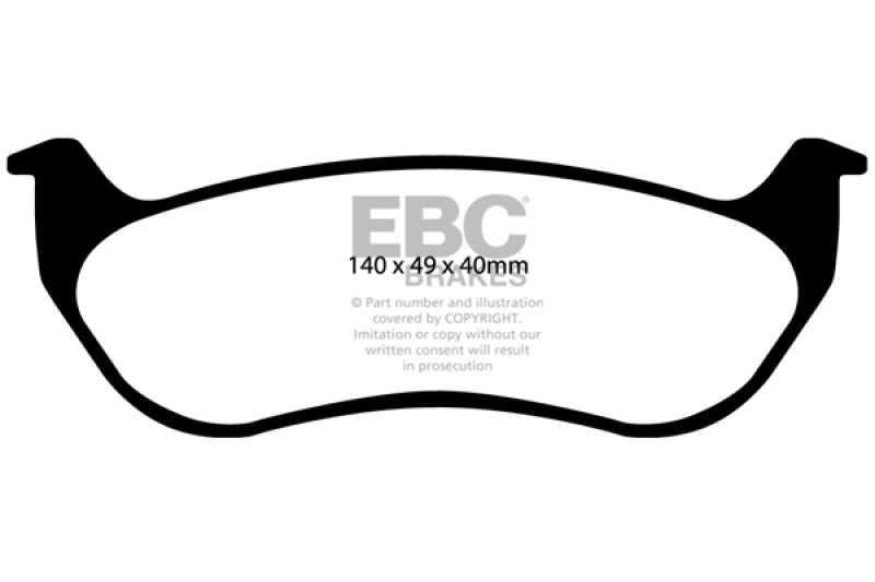 وسادات الفرامل الخلفية من Yellowstuff لسيارة Ford Explorer Sport Trac 4.0 EBC 07-11