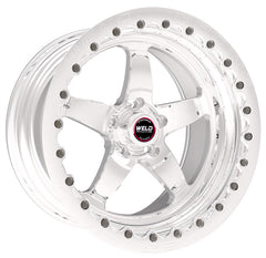 عجلة Weld S71 مقاس 17x10 / 5x4.5 BP / 7.9 بوصة مصقولة من BS (وسادة منخفضة) - قفل حبة واحد مصقول MT