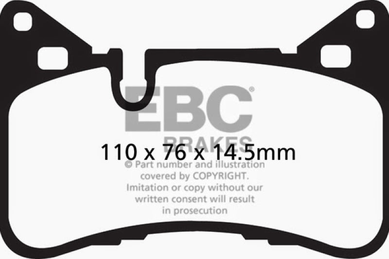 وسادات الفرامل الخلفية من Redstuff لسيارة Mercedes-Benz C63 AMG (W204) 6.2 EBC 14