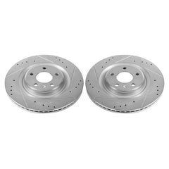 Power Stop 17-19 Audi A4 Rear Evolution Drilled & Slotted Rotors - Pair