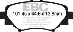 وسادات الفرامل الخلفية من Redstuff لسيارة Mazda 3 2.0 (صنع في اليابان) EBC 14+