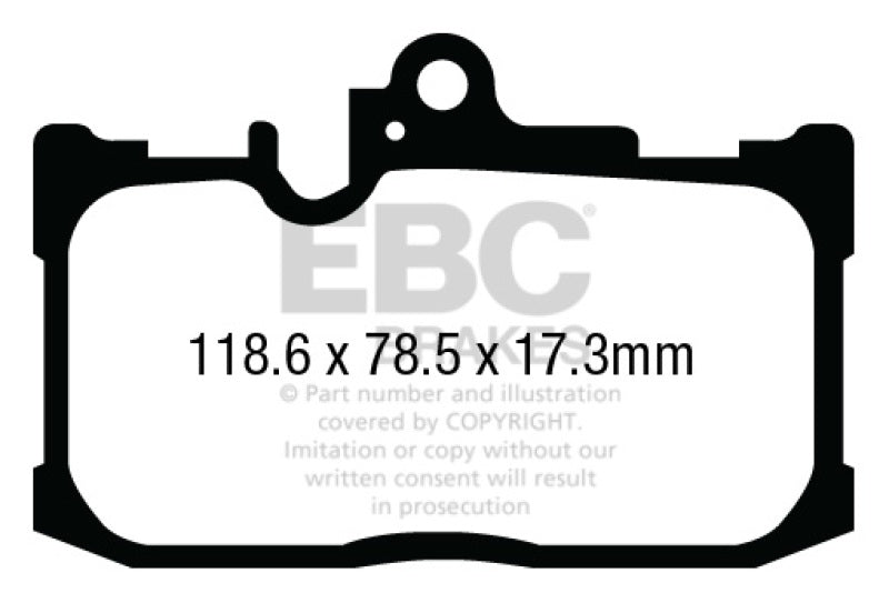 وسادات الفرامل الأمامية من Redstuff لسيارة Lexus GS350 3.5 F-Sport RWD EBC 13+