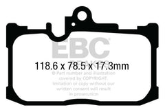 وسادات الفرامل الأمامية من Redstuff لسيارة Lexus GS350 3.5 F-Sport RWD EBC 13+