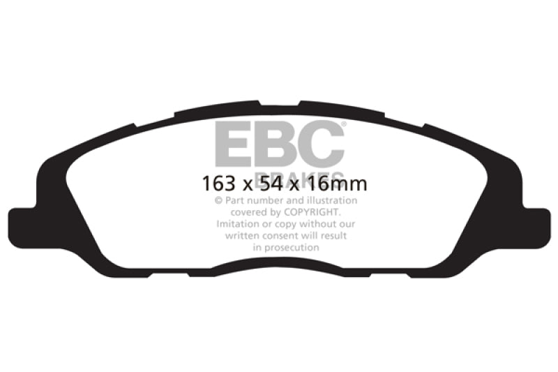 وسادات الفرامل الأمامية من Redstuff لسيارة Ford Mustang 3.7 (A/T+Performance Pkg) EBC 13-14