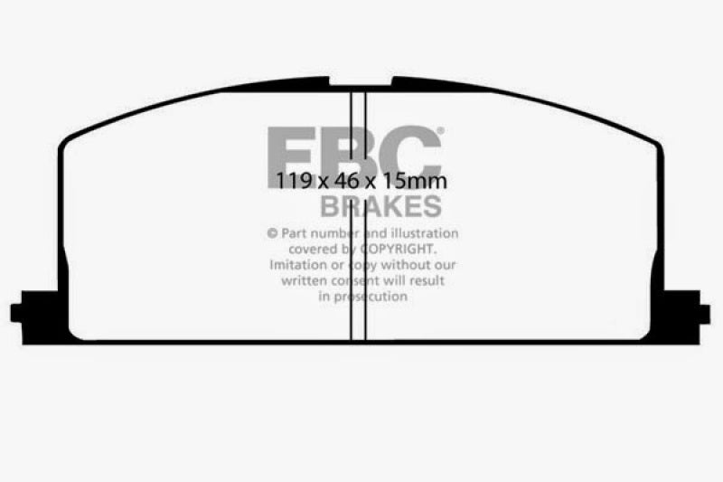 وسادات الفرامل الأمامية من Redstuff لسيارة Toyota Camry 2.0 موديل EBC 83-86