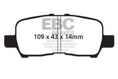 EBC 05-09 Buick Allure (Canada) 3.6 Redstuff Rear Brake Pads