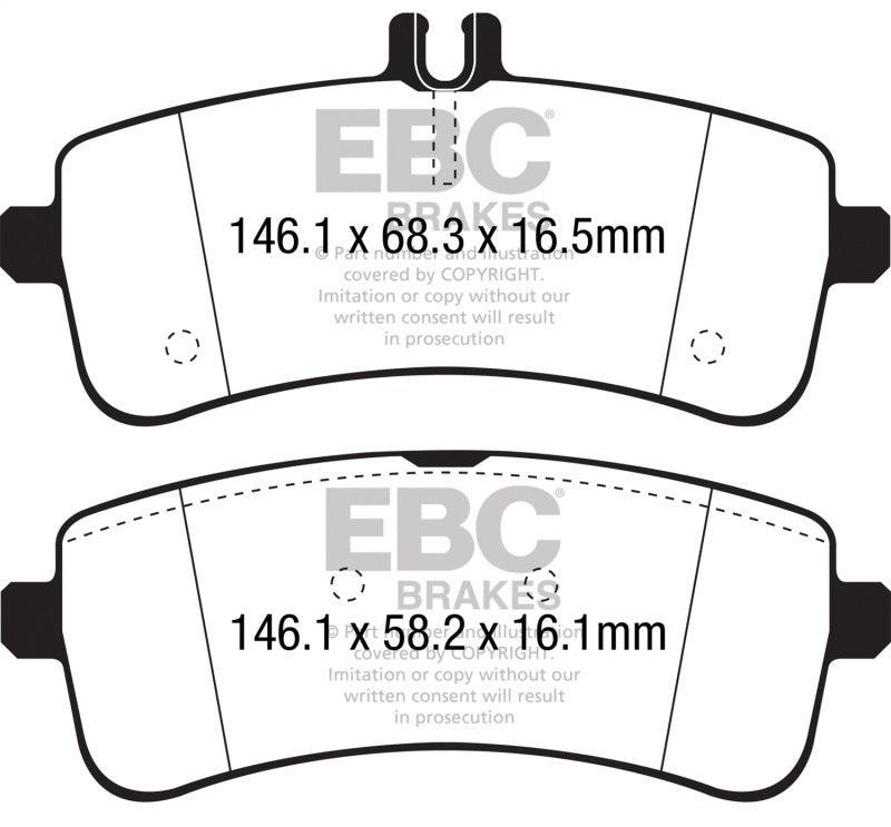 EBC 2015+ Mercedes-Benz C63 S AMG (W205) 4.0L Twin Turbo Bluestuff Rear Brake Pads