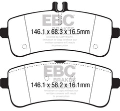 EBC 2015+ Mercedes-Benz C63 S AMG (W205) 4.0L Twin Turbo Bluestuff Rear Brake Pads