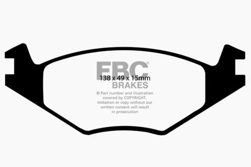 وسادات الفرامل الأمامية من Redstuff لسيارة فولكس فاجن كابريوليه 1.8 EBC 86-93