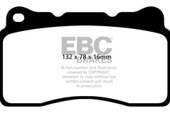 وسادات الفرامل الأمامية من نوع Redstuff لسيارة كاديلاك CT6 2.0L Turbo EBC 2016+