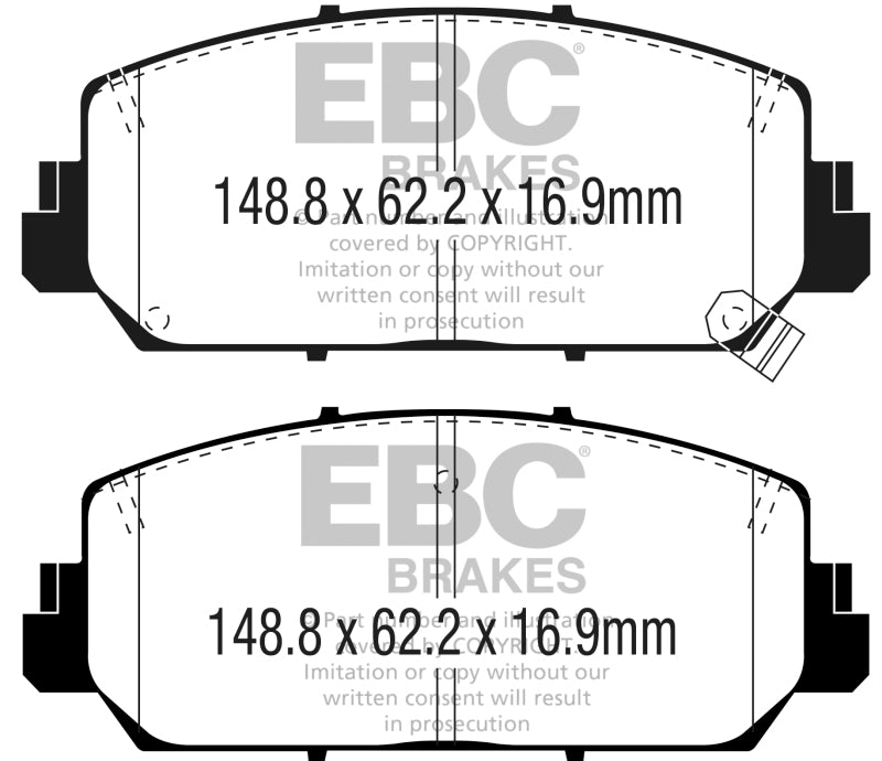 وسادات الفرامل الأمامية EBC 16+ Acura ILX 2.4 Redstuff