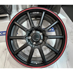 SSR GTV05 5x114.3 17x7.0 Offset 42 Flat Black w/ Red Line
