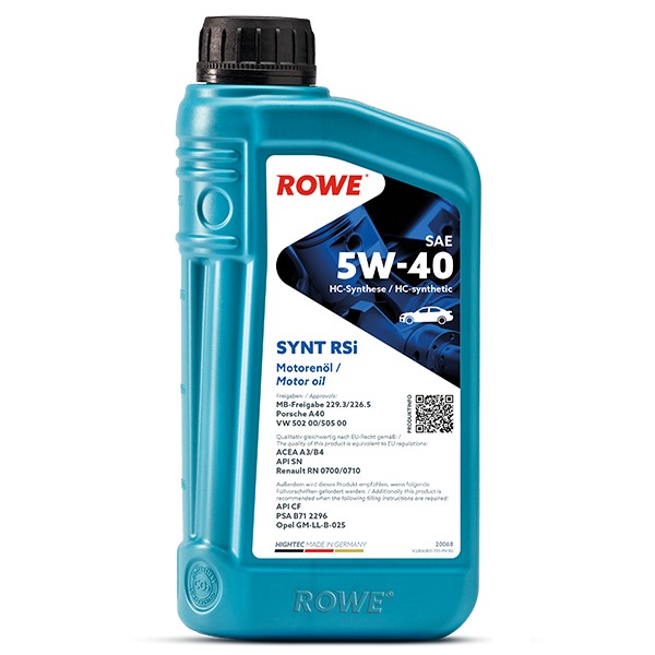 20068 Rowe Fully Synthetic Engine Oil 5W40 – 1L Bottle